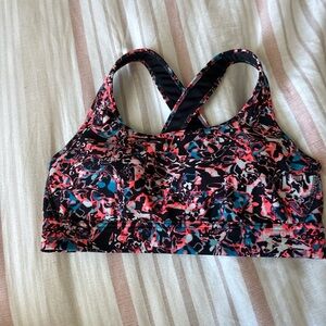 Under Armour Black and Red Patterned Sports Bra
